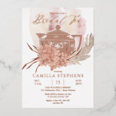 Teapot | Hydrangeas | Pampas Grass Bridal Tee Folieneinladung (Vorderseite)