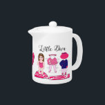 Teapot "Little Diva"<br><div class="desc">Passende Teller und Servietten erhältlich! Weitere lustige Designs und Produkte mit DIVAtude, erstellt von Lady Denise, unter www.zazzle.com/LadyDenise</div>