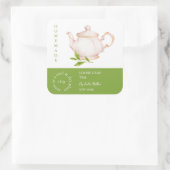 Teapot Loose Leaf Tea Label Quadratischer Aufkleber (Tasche)
