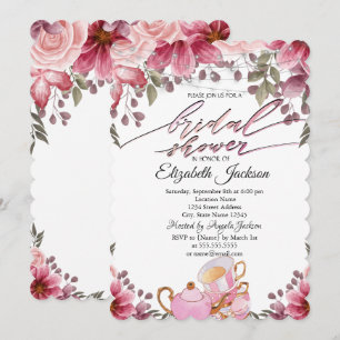 Teapot Macaron String Lights Brautparty Einladung