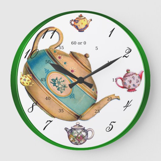 Teapot Melody Große Wanduhr (Vorderseite)