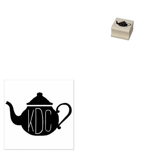 Teapot Monogram Art Briefmarke Gummistempel (Stempel)
