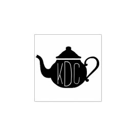 Teapot Monogram Art Briefmarke Gummistempel