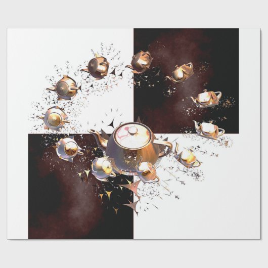 Teapot-Party Geschenkpapier (Flach)