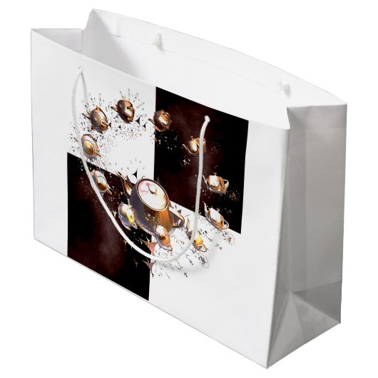 Teapot-Party Große Geschenktüte (Rückseite Schrägansicht)