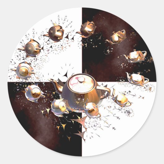 Teapot-Party Runder Aufkleber (Vorderseite)