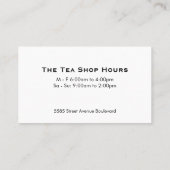 Teapot Pour Logo | Tea-Blätter Visitenkarte (Rückseite)