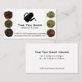 Teapot Pour Logo | Tea-Blätter Visitenkarte (Vorne/Hinten)
