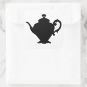 Teapot Silhouette Quadratischer Aufkleber (Tasche)
