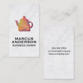 Teapot | Weißer Marmor Visitenkarte (Vorne/Hinten)