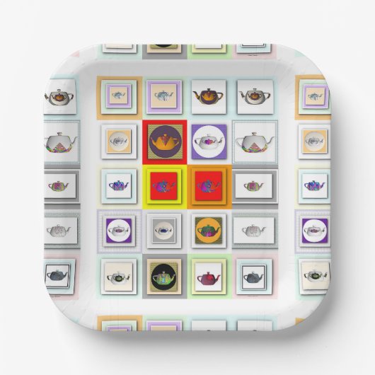 Teapot Wiederholung Pappteller (Vorderseite)