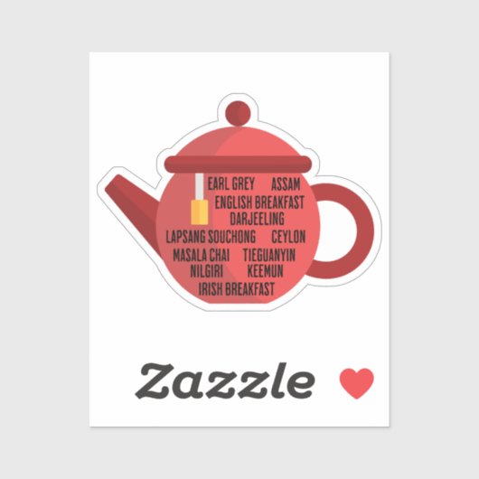 Teapot zum Besten Schwarzen Tee Aufkleber (Blatt)