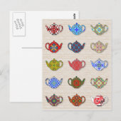 Teapots Postkarte (Vorne/Hinten)