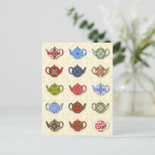 Teapots Postkarte (Stehend Vorderseite)