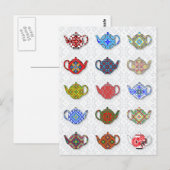 Teapots Postkarte (Vorne/Hinten)