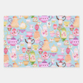 Teapots und Cups Blue Geschenkpapier Set (Vorderseite 2)
