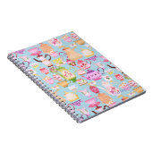 Teapots und Cups Blue Notizblock (Rechte Seite)