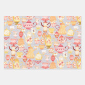 Teapots und Cups Grau Geschenkpapier Set (Vorderseite 3)