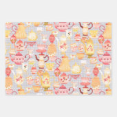 Teapots und Cups Grau Geschenkpapier Set (Vorderseite 2)