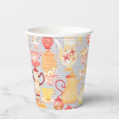 Teapots und Cups Grau Pappbecher (Vorderseite)