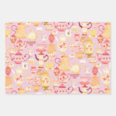 Teapots und Cups Peach Geschenkpapier Set (Vorderseite 2)