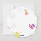 Teapots und Cups Weißer Geburtstag Feiertagskarte (Rückseite)