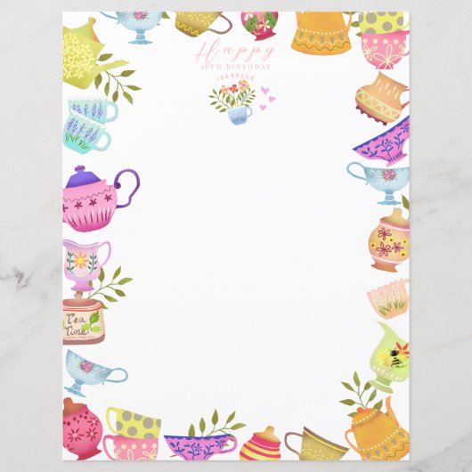 Teapots und Cups zum Geburtstag (Vorderseite)