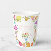 Teapots und Cups zum Geburtstag Pappbecher (Rückseite)