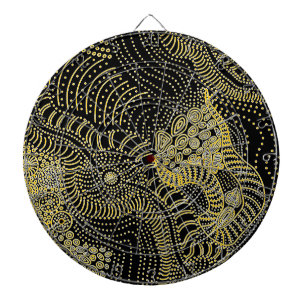 Tear Across Dotted Line - Aboriginal-Grafik Dartscheibe