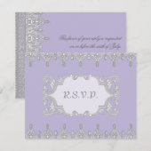 Tear Drop Lace, Lavendel & Gray - Einladung zur Ho (Vorne/Hinten)