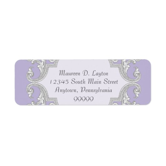 Tear Drop Lace, Lavendel Matching Address Labels (Vorne)
