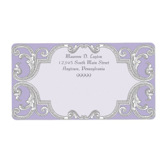 Tear Drop Lace, Lavendel Matching Address Labels (Vorne)