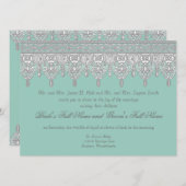 Tear Drop Lace, Light Aqua Blue - Einladung Hochze (Vorne/Hinten)
