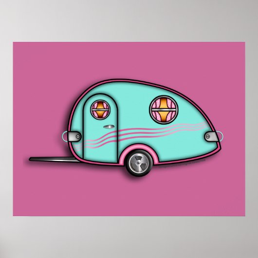 Tear Drop Travel Trailer 18 x 24 POSTER (Vorne)
