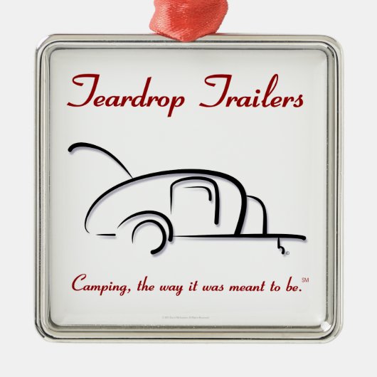 Teardrop-Anhänger-Rot-Version Silbernes Ornament (Vorne)