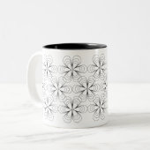 Teardrop blüht Tasse im schwarzen Anschlag (Vorderseite Links)