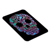 Teardrop Candy Skull in Blau, Grün und Rosa Magnet (Rechte Seite)