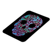 Teardrop Candy Skull in Blau, Grün und Rosa Magnet (Linke Seite)