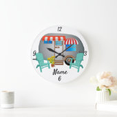 Teardrop Caravan Camper Thunder_Cove Große Wanduhr (Zuhause)