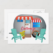 Teardrop Caravan Camper Thunder_Cove Postkarte (Vorne/Hinten)