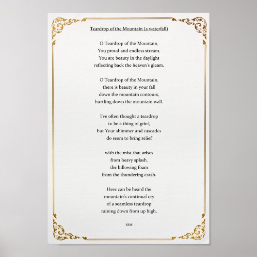 Teardrop des Berges Poster (Vorne)