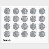 Teardrop Jeweled Silver Sticker (Blatt)