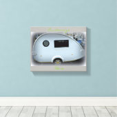 Teardrop Sinti und Roma Caravan Happy Camping Thun Leinwanddruck (Insitu (Holzboden))