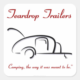 Teardrop Trailers rote Version Quadratischer Aufkleber