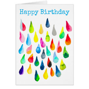 Teardrops Aquarell farbenfroh whimsical