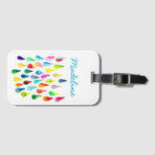 Teardrops Aquarell farbenfroh whimsical Gepäckanhänger (Vorderseite (Horizontal))