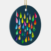 Teardrops Aquarell farbenfroh whimsical Keramik Ornament (Rechts)