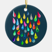 Teardrops Aquarell farbenfroh whimsical Keramik Ornament (Vorne)