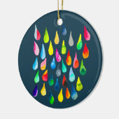Teardrops Aquarell farbenfroh whimsical Keramik Ornament (Links)