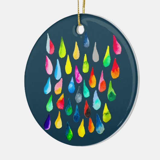 Teardrops Aquarell farbenfroh whimsical Keramik Ornament (Links)